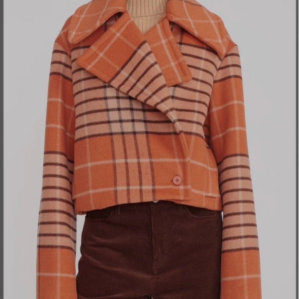 Mini Carver Coat- Persimmon Mega Plaid